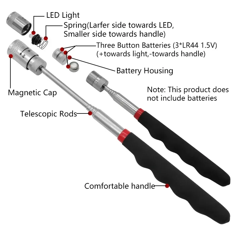 Fishing Rod Telescopic - Телескопическая магнитная ручка со светодиодной подсветкой,