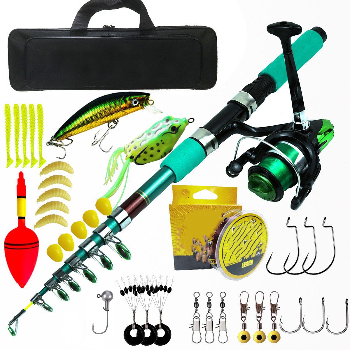 Fishing Rod Spinning - Портативный ультралегкий телескопический спиннинговый комплект с